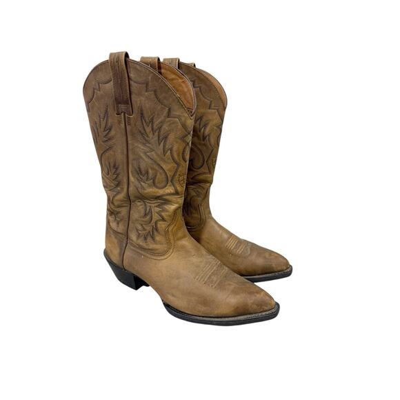 ARIAT Mens 10 D Distressed Western Boots Style #35129 Brown Tan Cowboy Shoe - Picture 4 of 8